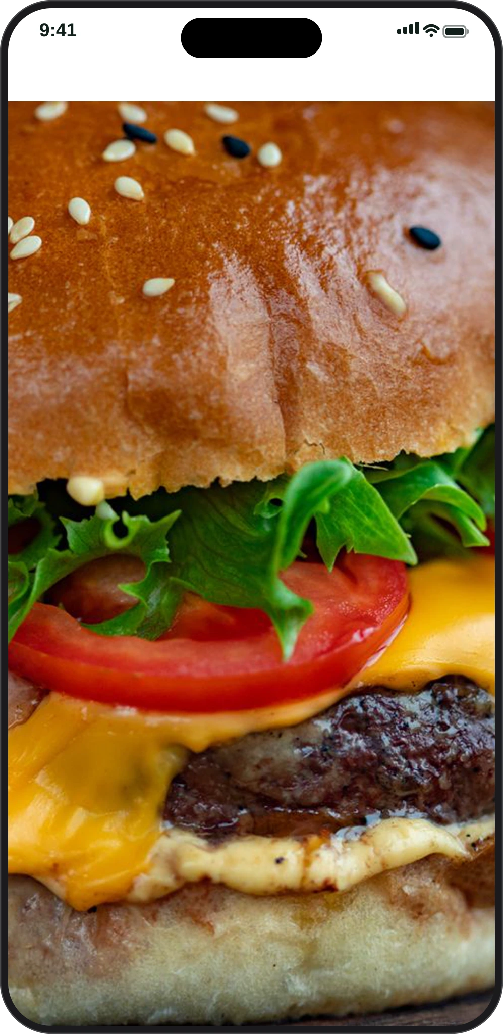A photo of a burger, about to be scanned
